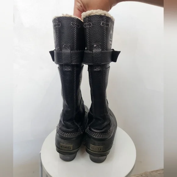 Sorel Fancy Tall Snow Boots Womens Black Size 9 - Picture 4 of 7